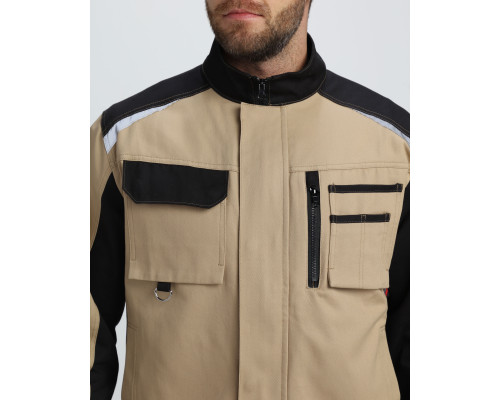 Куртка Милан CH (тк.Смесовая,260), бежевый/черный